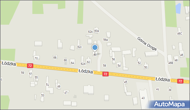 Brzeziny, Łódzka, 60, mapa Brzeziny