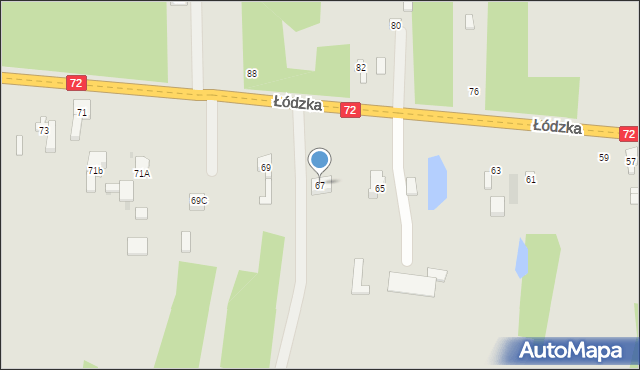 Brzeziny, Łódzka, 67, mapa Brzeziny