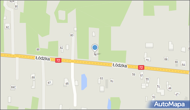 Brzeziny, Łódzka, 76, mapa Brzeziny