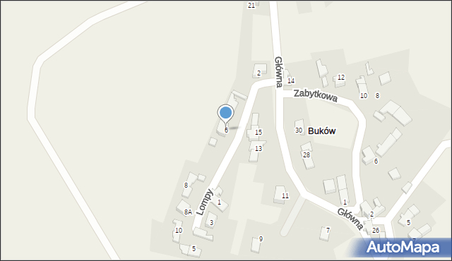 Buków, Lompy Józefa, 6, mapa Buków