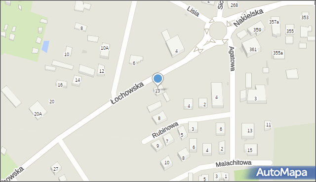 Bydgoszcz, Łochowska, 13, mapa Bydgoszczy