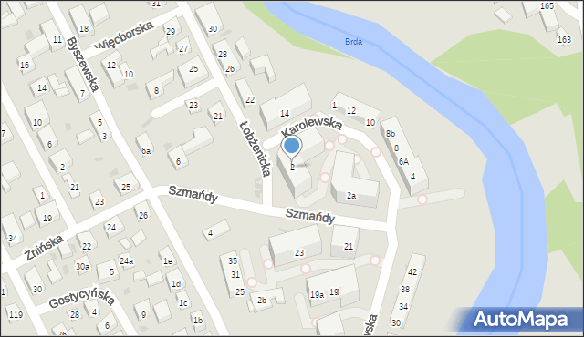Bydgoszcz, Łobżenicka, 2, mapa Bydgoszczy
