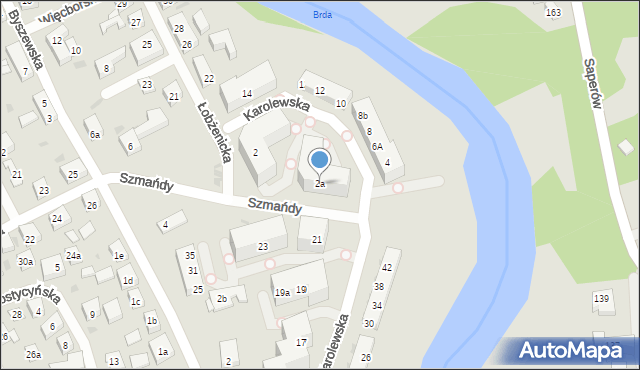 Bydgoszcz, Łobżenicka, 2a, mapa Bydgoszczy