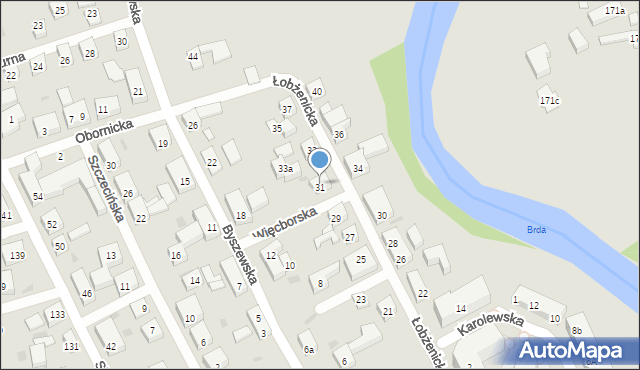 Bydgoszcz, Łobżenicka, 31, mapa Bydgoszczy
