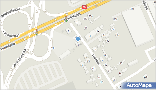 Bydgoszcz, Łowicka, 4, mapa Bydgoszczy