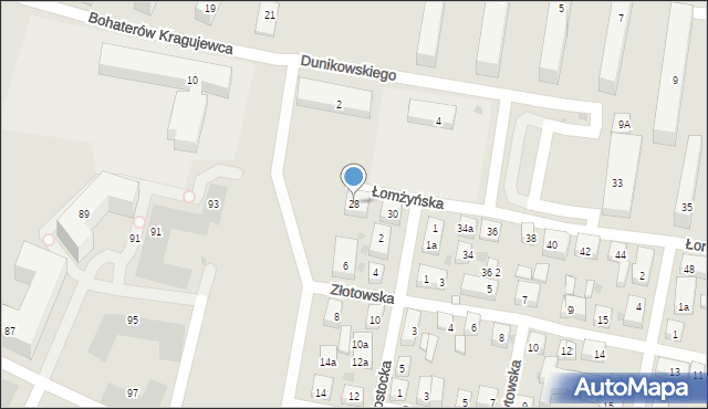 Bydgoszcz, Łomżyńska, 28, mapa Bydgoszczy