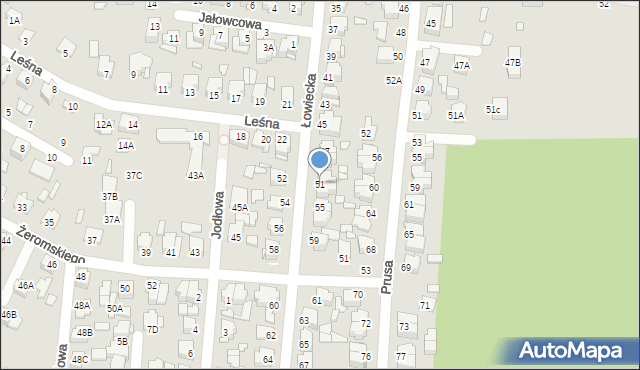 Chełm, Łowiecka, 51, mapa Chełma