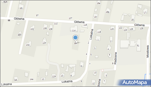 Cisie, Lokalna, 8A, mapa Cisie