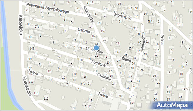 Czeladź, Lotnicza, 11, mapa Czeladź