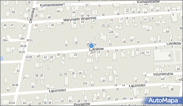 Częstochowa, Lotników, 27, mapa Częstochowy