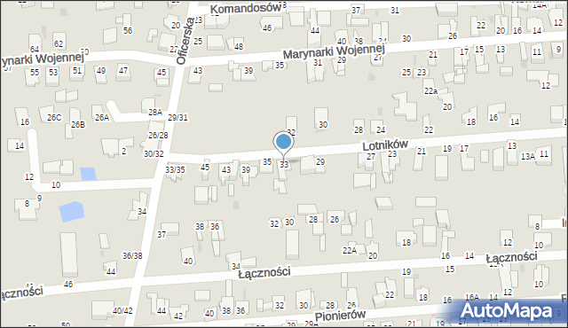 Częstochowa, Lotników, 33, mapa Częstochowy