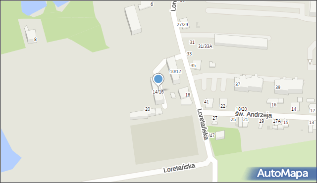 Częstochowa, Loretańska, 14/16, mapa Częstochowy