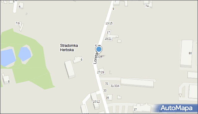 Częstochowa, Loretańska, 23/25, mapa Częstochowy