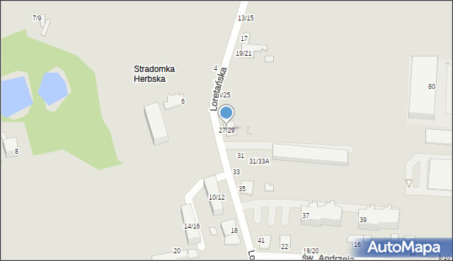 Częstochowa, Loretańska, 27/29, mapa Częstochowy