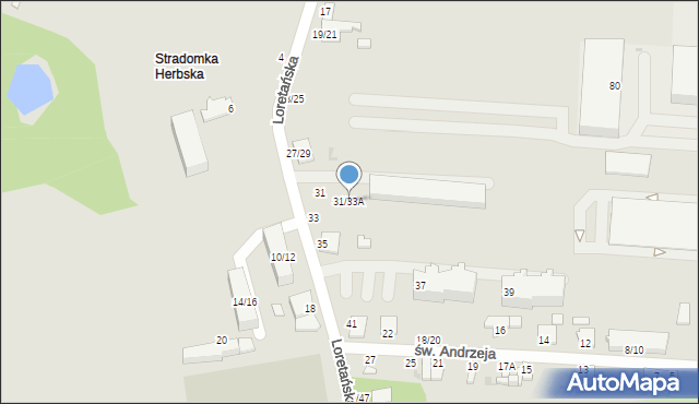 Częstochowa, Loretańska, 31/33A, mapa Częstochowy