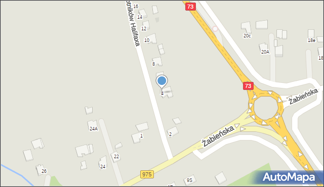 Dąbrowa Tarnowska, Lotników Halifaxa, 4, mapa Dąbrowa Tarnowska