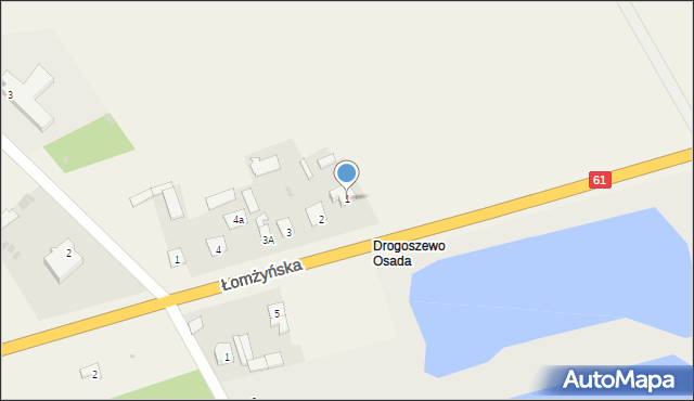 Drogoszewo, Łomżyńska, 1, mapa Drogoszewo