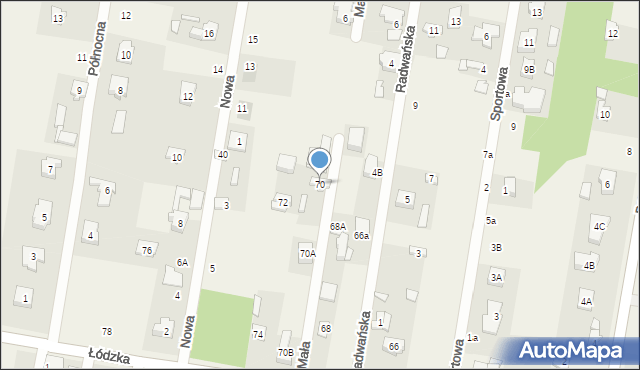 Gałków Mały, Łódzka, 70, mapa Gałków Mały