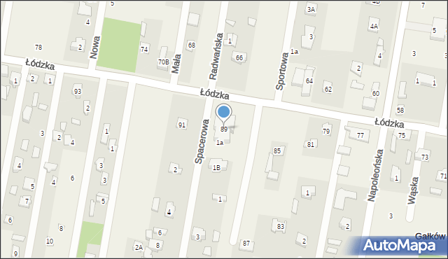 Gałków Mały, Łódzka, 89, mapa Gałków Mały
