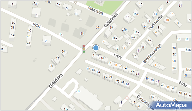 Gdańsk, Łozy, 4, mapa Gdańska