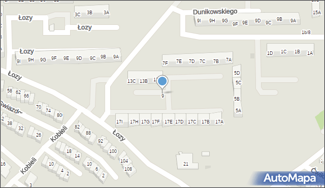 Gdańsk, Łozy, 9, mapa Gdańska