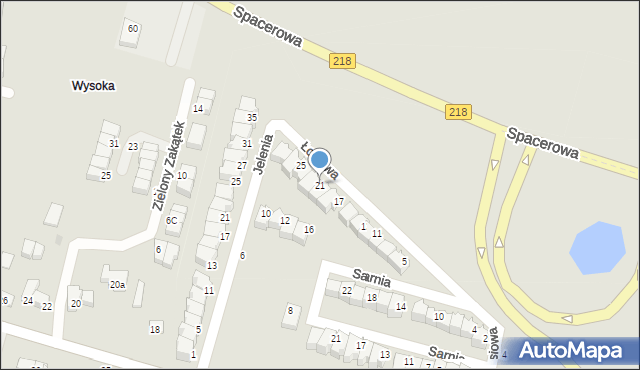 Gdynia, Łosiowa, 21, mapa Gdyni