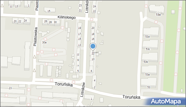 Gliwice, Lotników, 12, mapa Gliwic