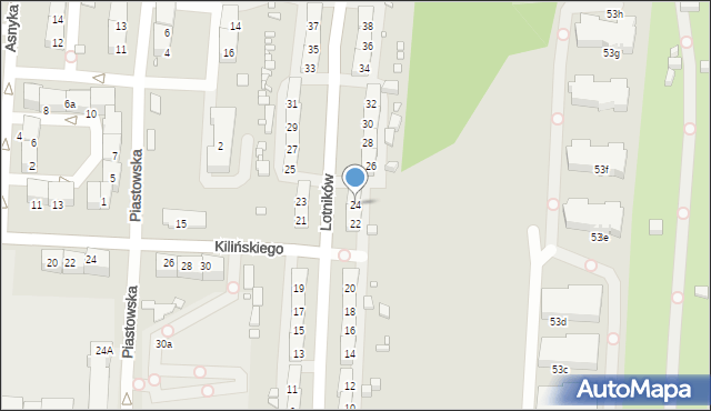 Gliwice, Lotników, 24, mapa Gliwic