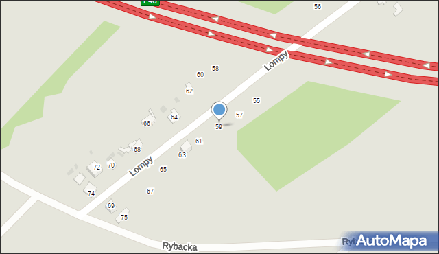 Gogolin, Lompy Józefa, 59, mapa Gogolin