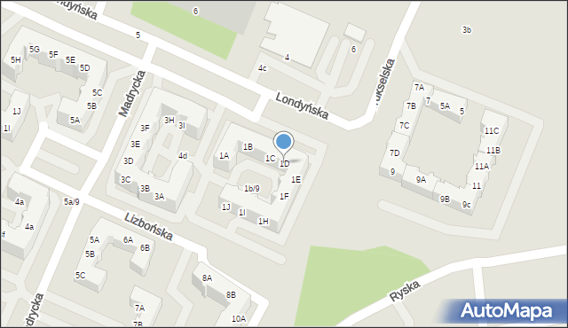 Gorzów Wielkopolski, Londyńska, 1D, mapa Gorzów Wielkopolski