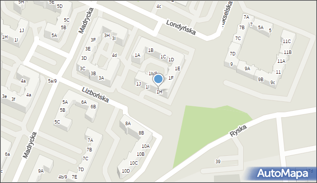 Gorzów Wielkopolski, Londyńska, 1H, mapa Gorzów Wielkopolski