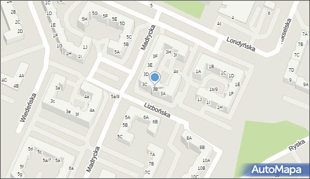 Gorzów Wielkopolski, Londyńska, 3B, mapa Gorzów Wielkopolski