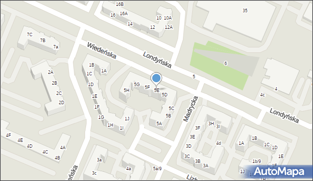 Gorzów Wielkopolski, Londyńska, 5E, mapa Gorzów Wielkopolski