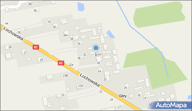 Gwizdały, Łochowska, 30, mapa Gwizdały