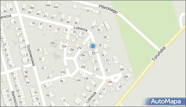 Inowrocław, Lotnicza, 23, mapa Inowrocławia