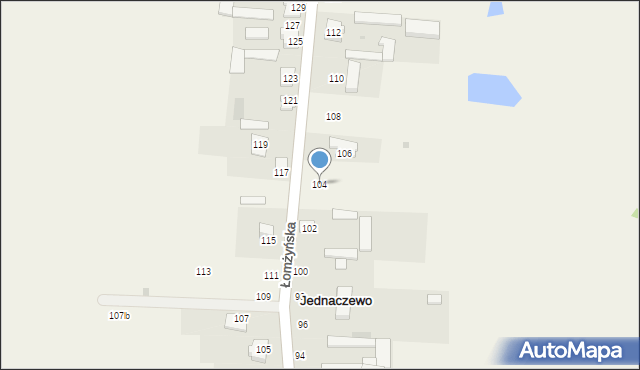 Jednaczewo, Łomżyńska, 104, mapa Jednaczewo