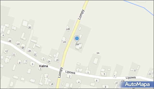 Kalina, Lompy Józefa, 29A, mapa Kalina