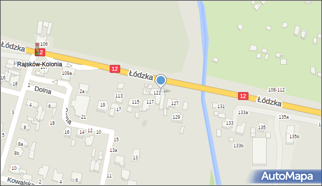 Kalisz, Łódzka, 123, mapa Kalisza