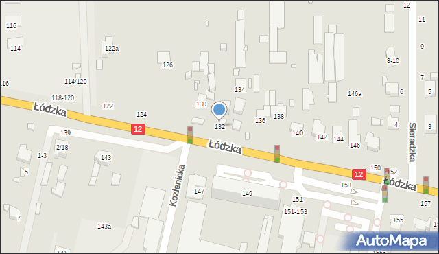 Kalisz, Łódzka, 132, mapa Kalisza