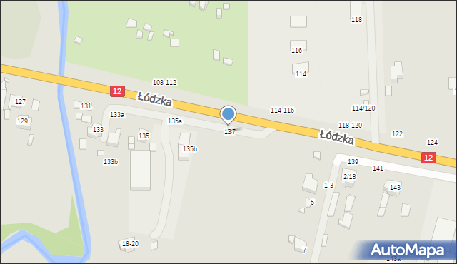 Kalisz, Łódzka, 137, mapa Kalisza