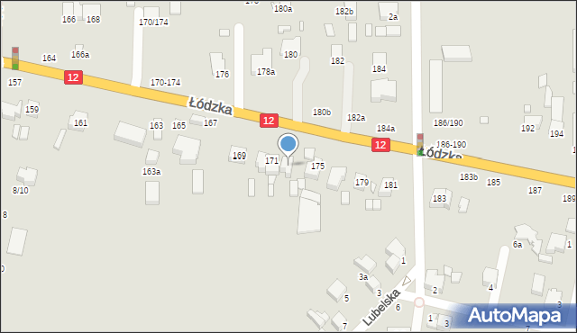 Kalisz, Łódzka, 173, mapa Kalisza