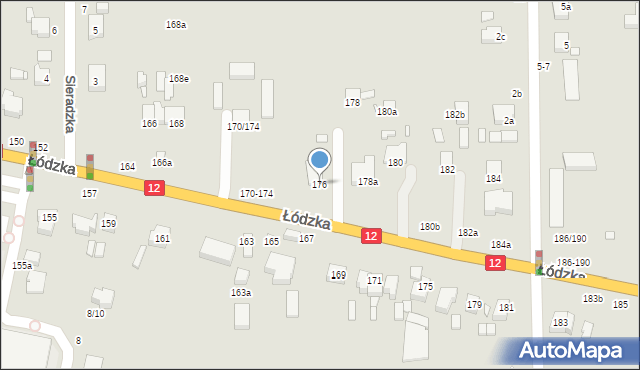 Kalisz, Łódzka, 176, mapa Kalisza