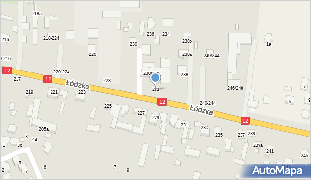 Kalisz, Łódzka, 232, mapa Kalisza