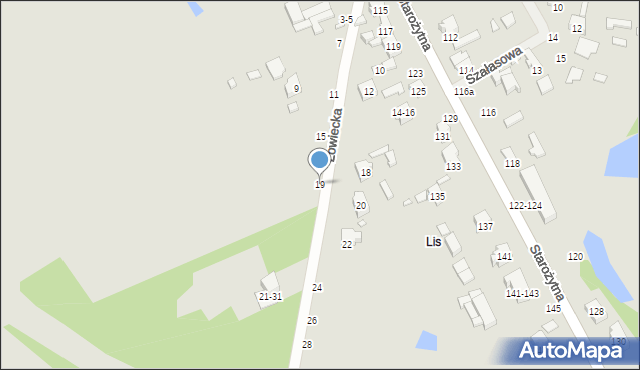 Kalisz, Łowiecka, 19, mapa Kalisza