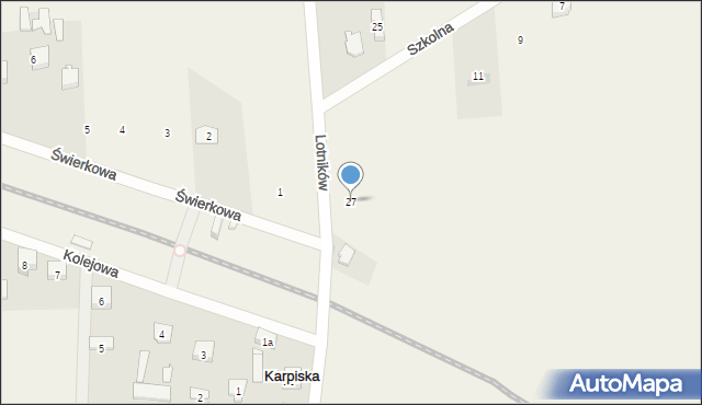 Karpiska, Lotników, 27, mapa Karpiska