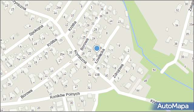 Katowice, Łowiecka, 4, mapa Katowic