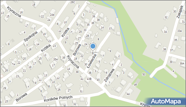 Katowice, Łowiecka, 6, mapa Katowic