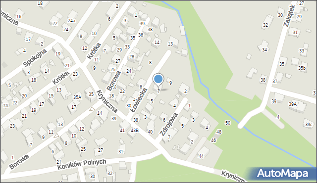 Katowice, Łowiecka, 7, mapa Katowic