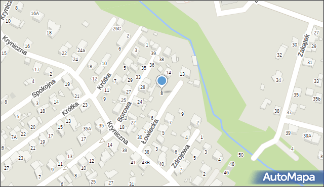 Katowice, Łowiecka, 8, mapa Katowic