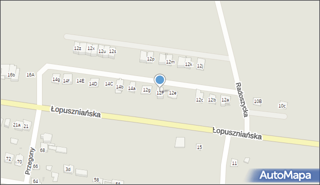 Kielce, Łopuszniańska, 12F, mapa Kielc